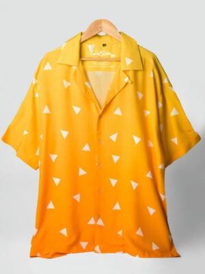 zenitsu_hawaiin1_comicsense-2.jpg Thunder Pattern Hawaiian Shirt (Oversize Kimono Fit)