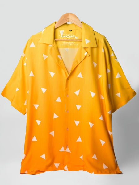 Thunder Pattern Hawaiian Shirt  (Oversize Kimono Fit)