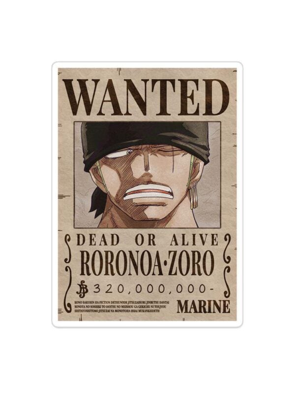 zoro_wanted_sticker_comicsense.jpg Wanted Zoro Sticker